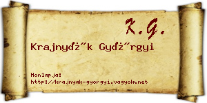 Krajnyák Györgyi névjegykártya